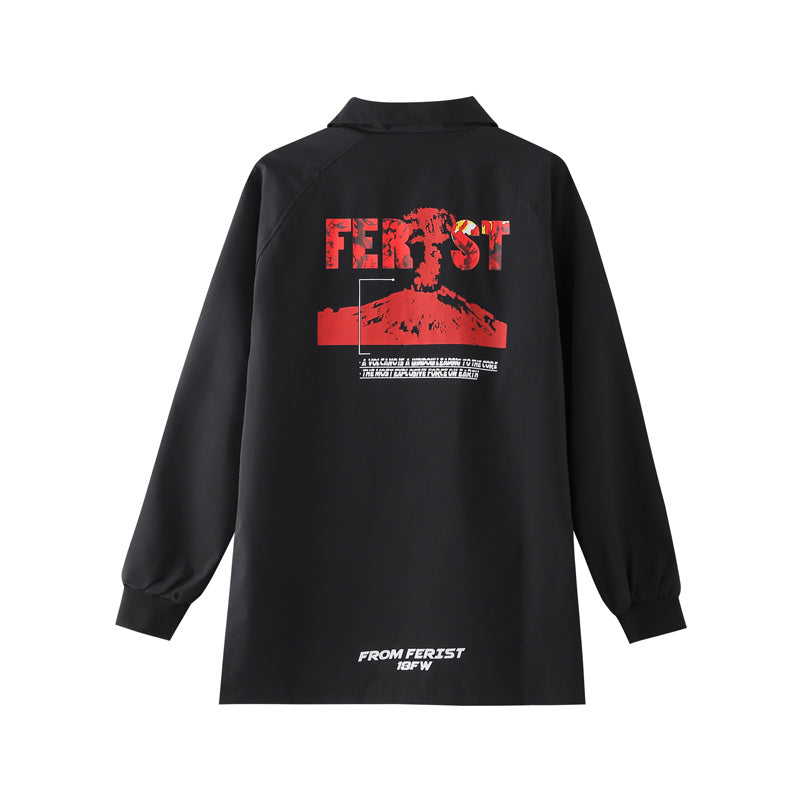Miady Volcano Print Jacket Hip-Hop Country Tide Brand Street Casual Loose Couple Jacket Men And Women