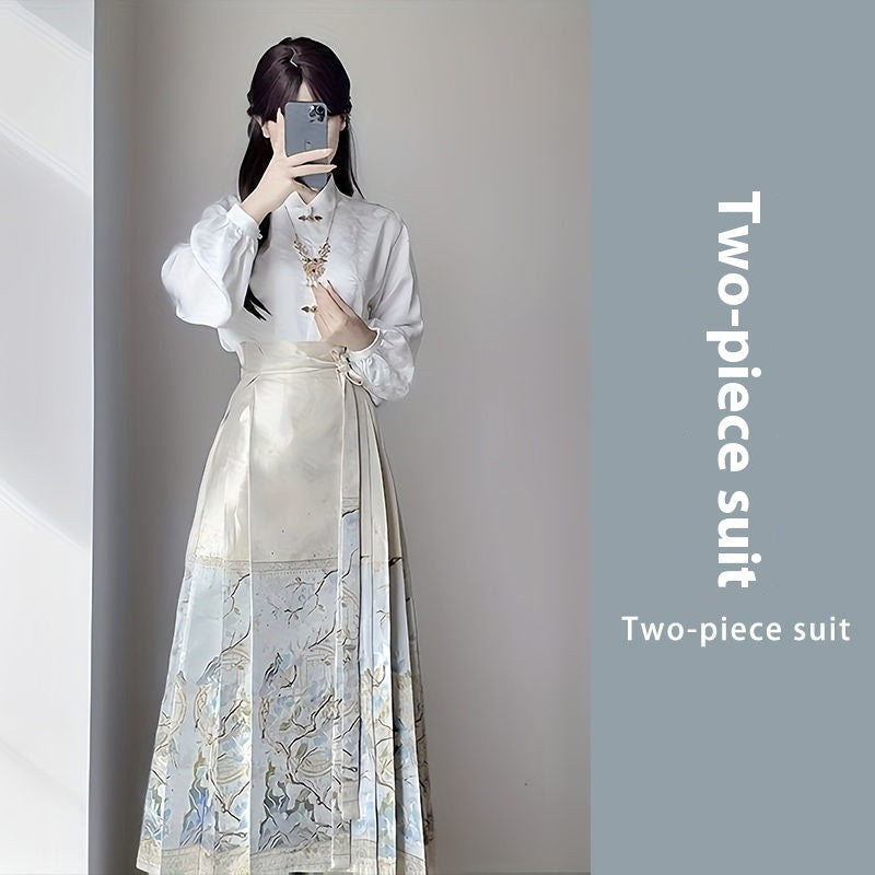Chinese Women's Clothes National Style Two-piece Set Slimming Improved Hanfu
