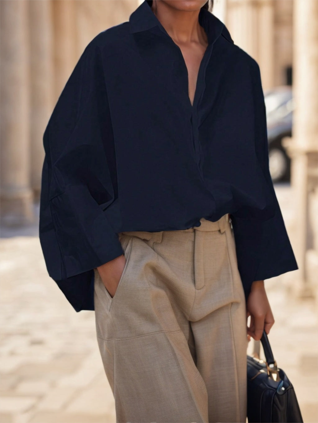 Women's French Solid Color Long Sleeve