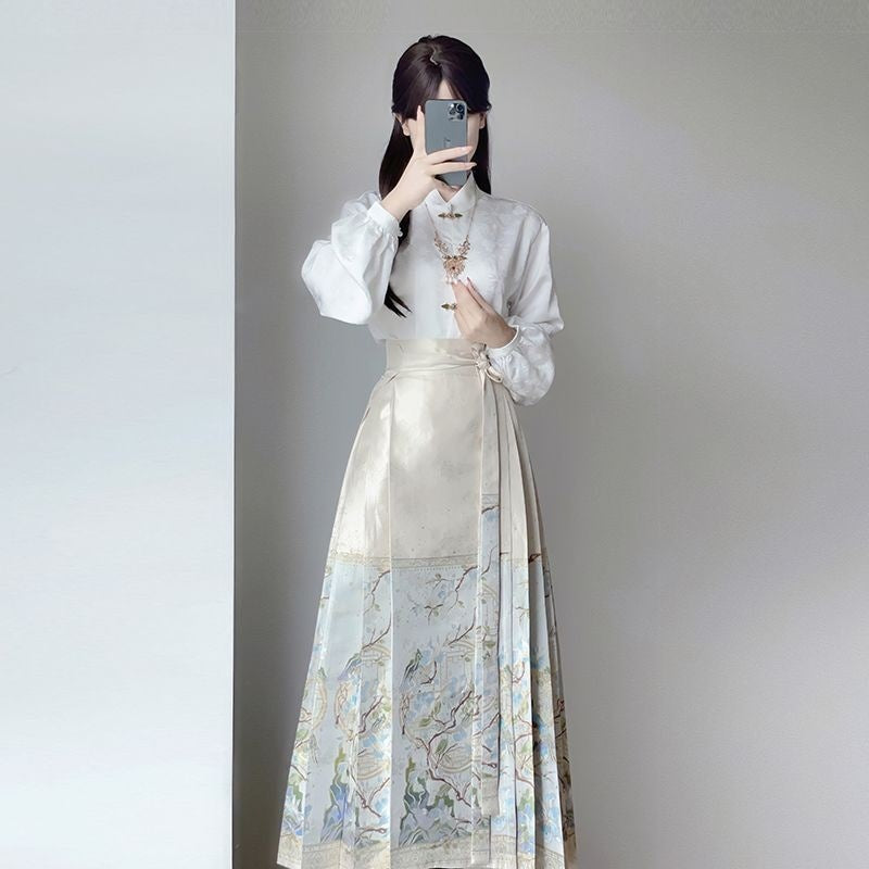 Chinese Women's Clothes National Style Two-piece Set Slimming Improved Hanfu