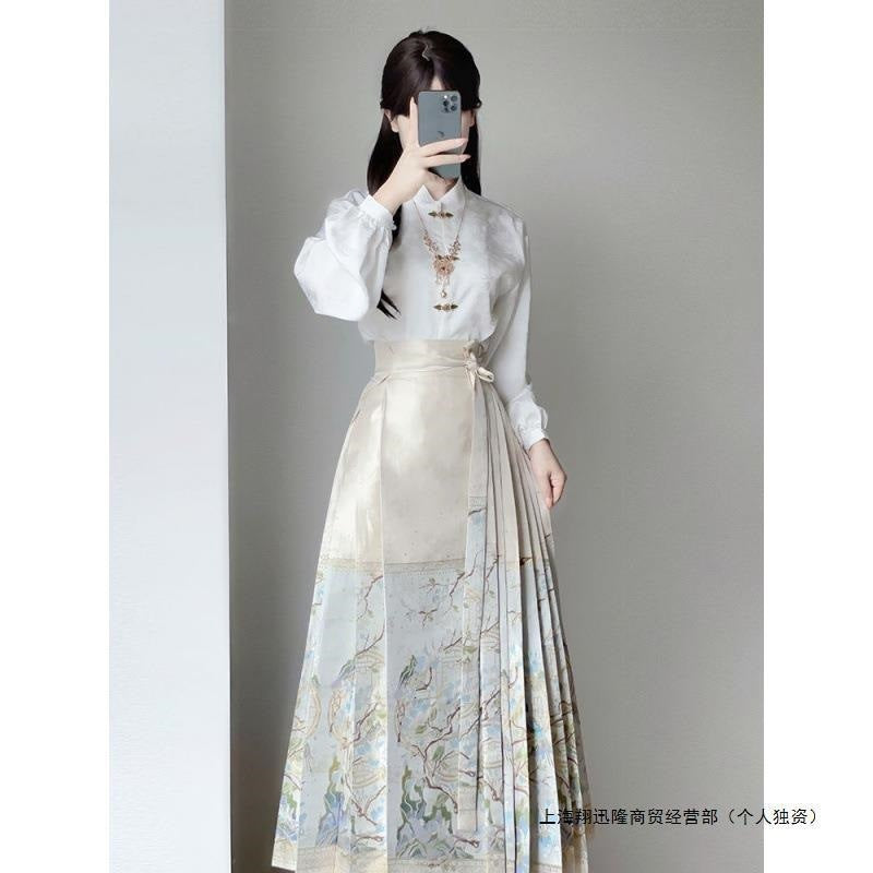 Chinese Women's Clothes National Style Two-piece Set Slimming Improved Hanfu