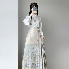 Chinese Women's Clothes National Style Two-piece Set Slimming Improved Hanfu