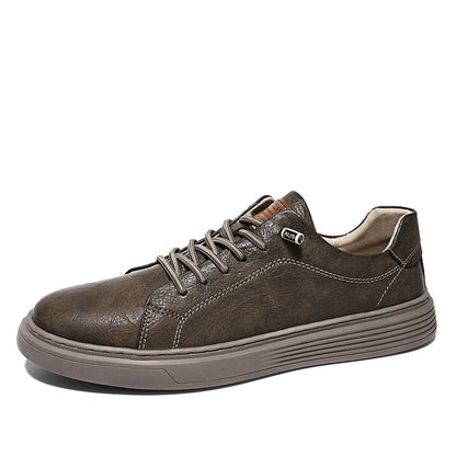 Low-top Men's Shoes Two-layer Cowhide Casual Sneakers